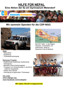 HILFE F&Uuml;R NEPAL - Gymnasium Meiendorf
