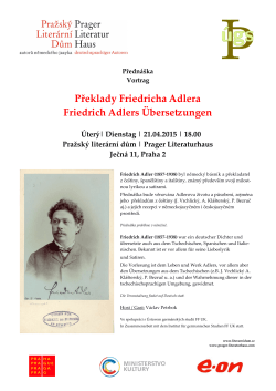 Překlady Friedricha Adlera Friedrich Adlers Übersetzungen