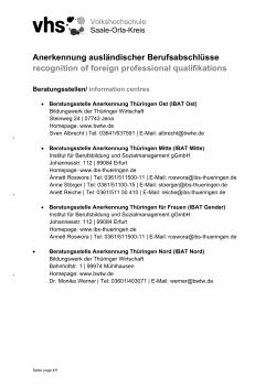 Anerkennung Berufsabschlüsse/ recognition qualifikations