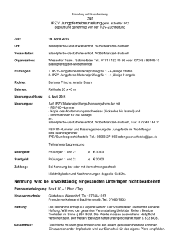 IPZV Jungpferdebeurteilung Ausschreibung