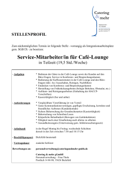 Catering Stellenprofil I-Arbeitsplatz Cafe 2014-05