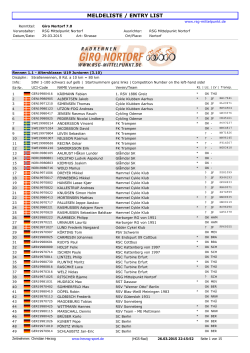 MELDELISTE / ENTRY LIST - RSG