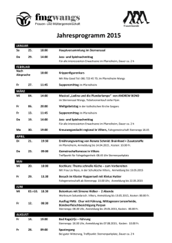 Jahresprogramm 2015 - Seelsorgeeinheit Sargans-Vilters