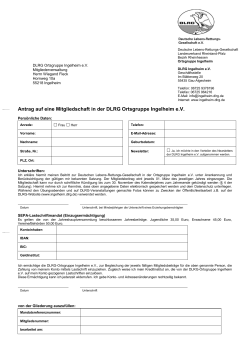 Antrag auf eine Mitgliedschaft in der DLRG Ortsgruppe Ingelheim e.V.