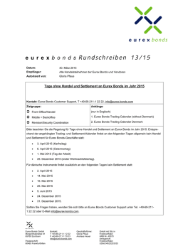 e u r e x b o n d s Rundschreiben 13/15