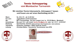 Tennis-Schnupperkurs - Mombacher Turnverein 1861 eV