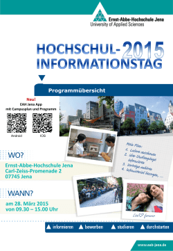 Programm zum Hochschulinformationstag 2015