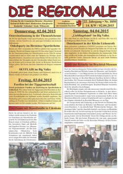 Samstag, 04.04.2015 Donnerstag, 02.04.2015