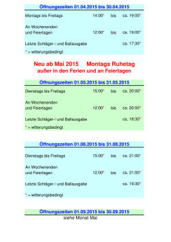 geht`s zu den neuen Öffnungszeiten - 1. BGC