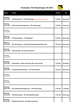 Terminplan TSV Neuleiningen AH 2015