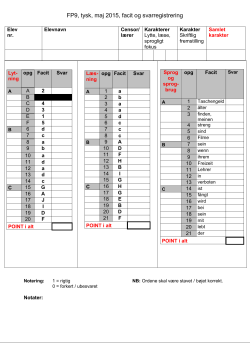 FP9, tysk, maj 2015, facit og svarregistrering