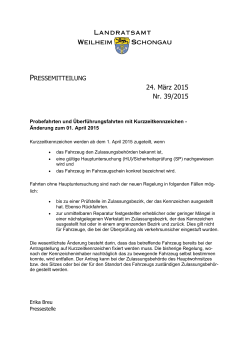 Änderung zum 01. April 2015 - Landkreis Weilheim Schongau