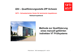 QSt – Qualifizierungsstelle ZfP Schweiz Methode zur