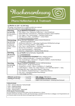 23.Woche 2015 - Pfarre Hofkirchen an der Trattnach