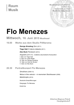 20.30 Portraitkonzert Flo Menezes
