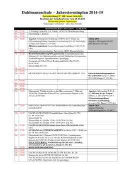 Dahlmannschule – Jahresterminplan 2014-15