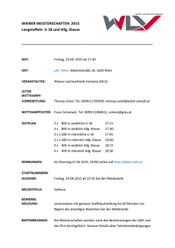 WIENER MEISTERSCHAFTEN 2015 Langstaffeln U 18 und