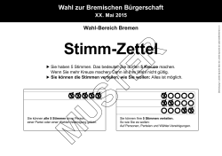 Musterstimmzettel Bürgerschaft - WB Bremen