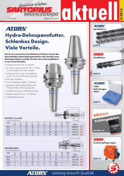 Hydro-Dehnspannfutter. Schlankes Design. Viele Vorteile.