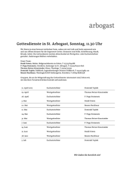 Gottesdienste in St. Arbogast, Sonntag, 11.30 Uhr