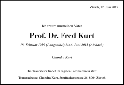 Prof. Dr. Fred Kurt