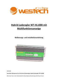 Hybrid-Laderegler WT-HL1000 mit Multifunktionsanzeige