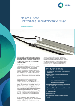 Memco E-Serie Lichtvorhang Produktreihe f&uuml;r Aufz&uuml;ge