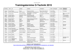 Trainings-Termine 2015