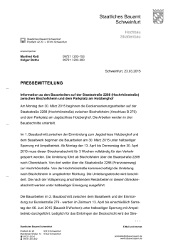 Information zu den Bauarbeiten zwischen Bischofsheim und dem