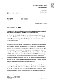 Information zu den Bauarbeiten zwischen Bischofsheim und dem