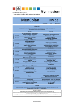 Menueplan Gym