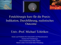 Fetalchirurgie kurz f&uuml;r die Praxis