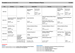 Timetable (version: 27.03.2015) - International Master of Science in