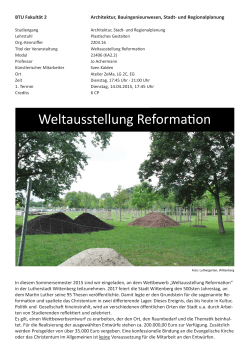 Weltausstellung Reformation - WWW-Docs for TU