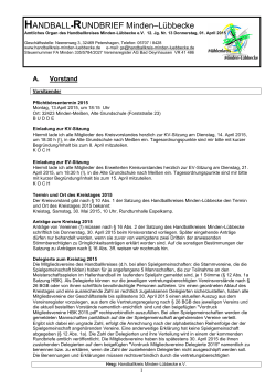 HANDBALL-RUNDBRIEF Minden&ndash;L&uuml;bbecke
