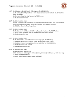 Programm Züchterreise Dänemark (01. – 05.07.2015)