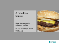 A meatless future – Meat analogs by extrusion cooking