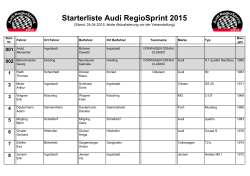 Starterliste Audi RegioSprint 2015