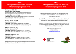 BRK Mehrgenerationenhaus Kronach Osterferienprogramm 2015