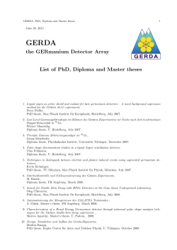 the GERmanium Detector Array List of PhD, Diploma and Master