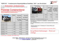 Preisliste Containerdienst