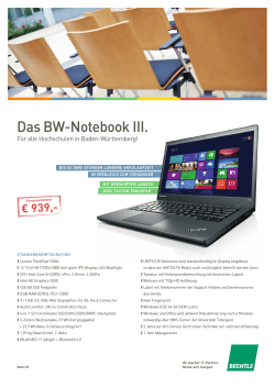 Das BW-Notebook III. - Universität Freiburg