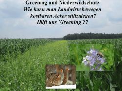 Greening-Ma&szlig;nahmen zum Schutz der Niederwildes - Biotop
