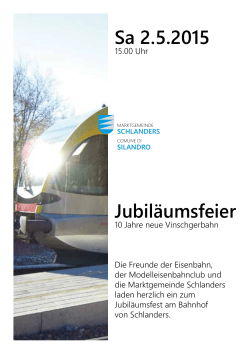 Jubil&auml;umsfeier Sa 2.5.2015