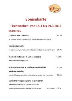 Speisekarte - Wirt in Stefansdorf