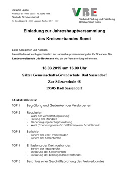 Jahreshauptversammlung des KV Soest