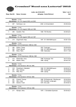 Altersklassenwertung - SG Kalteneber/Lutter