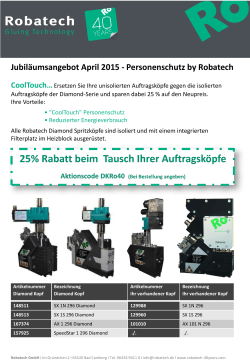 Jubiläumsangebot April 2015 - Personenschutz by Robatech