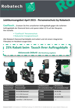Jubil&auml;umsangebot April 2015 - Personenschutz by Robatech