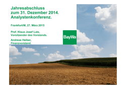 Jahresabschluss zum 31. Dezember 2014